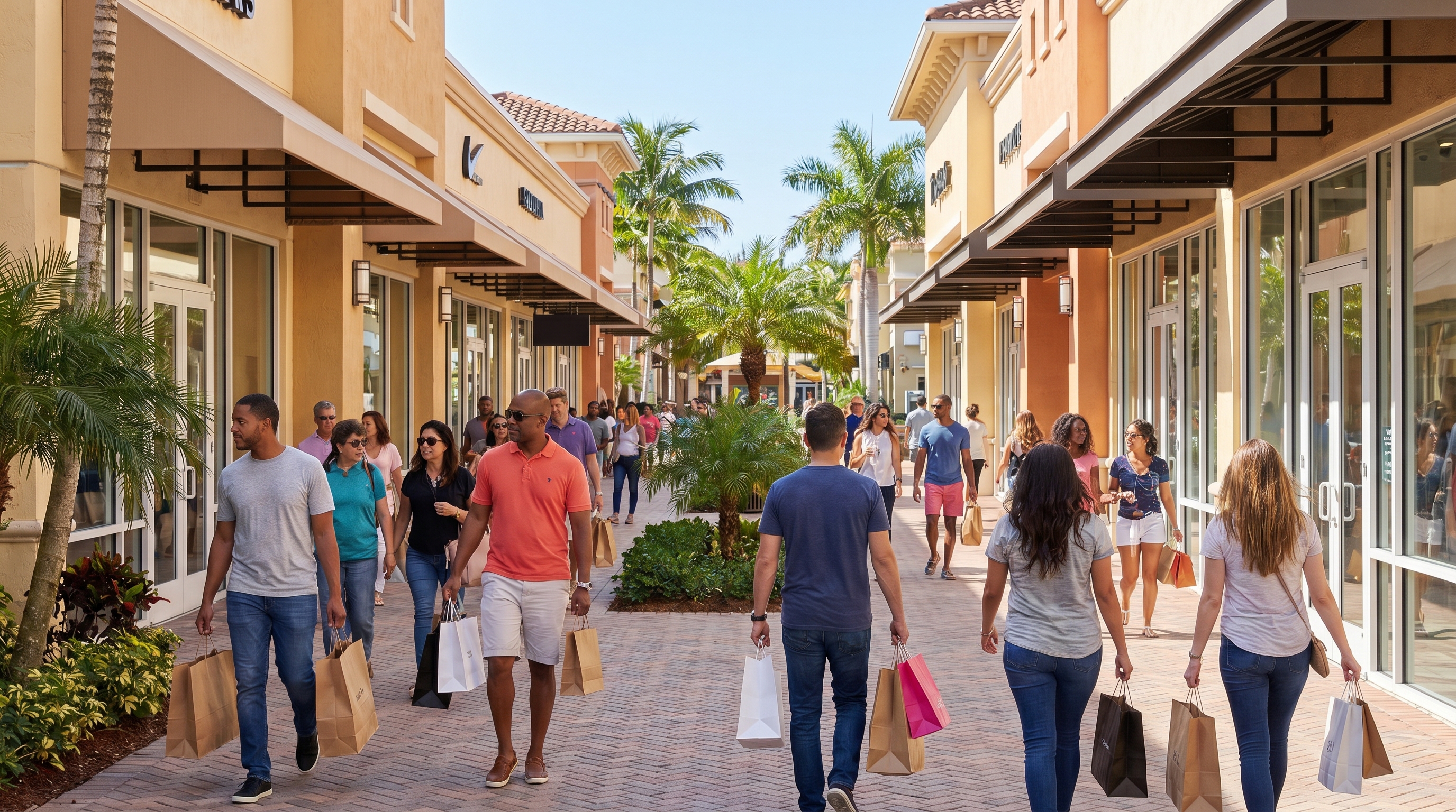Shopping at Silver Sands Premium Outlets in Destin on a rainy day