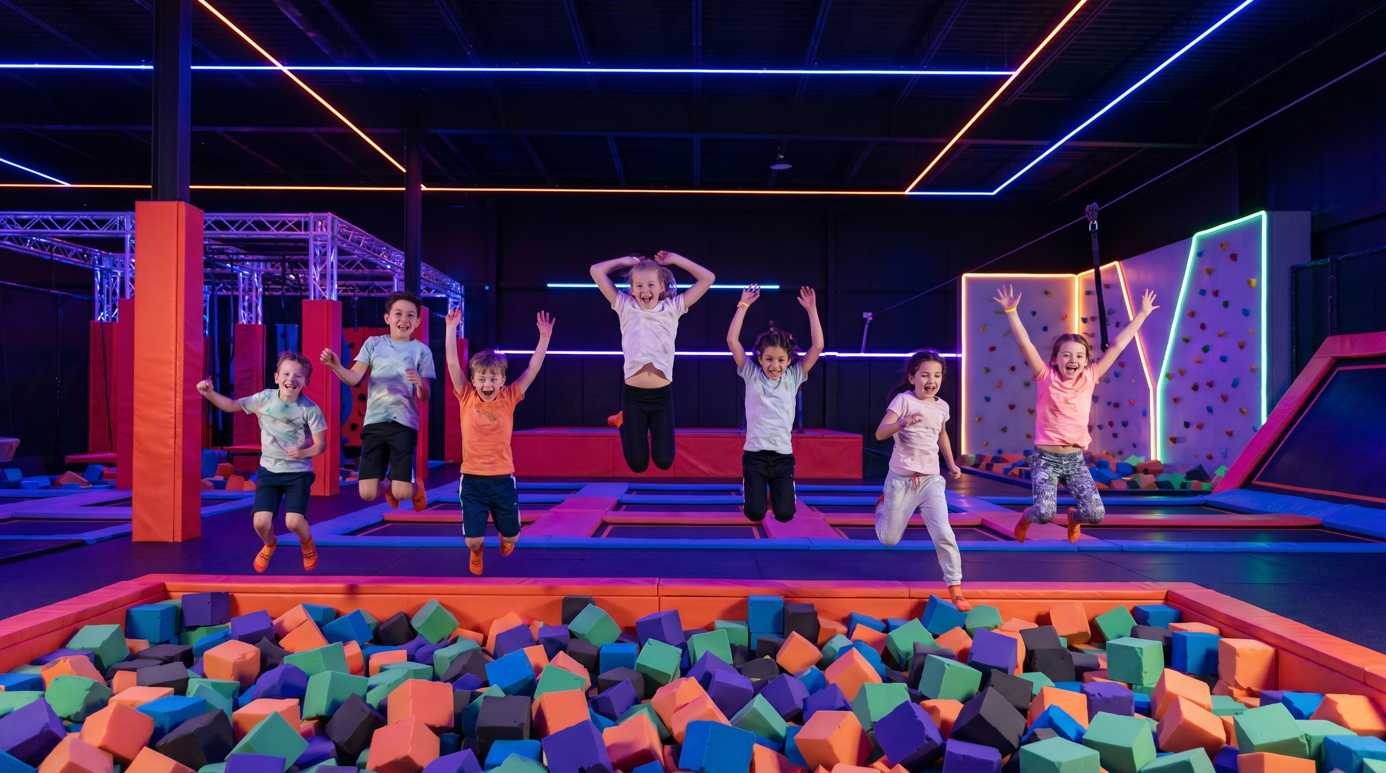 Indoor trampoline park and active fun on a rainy Destin day