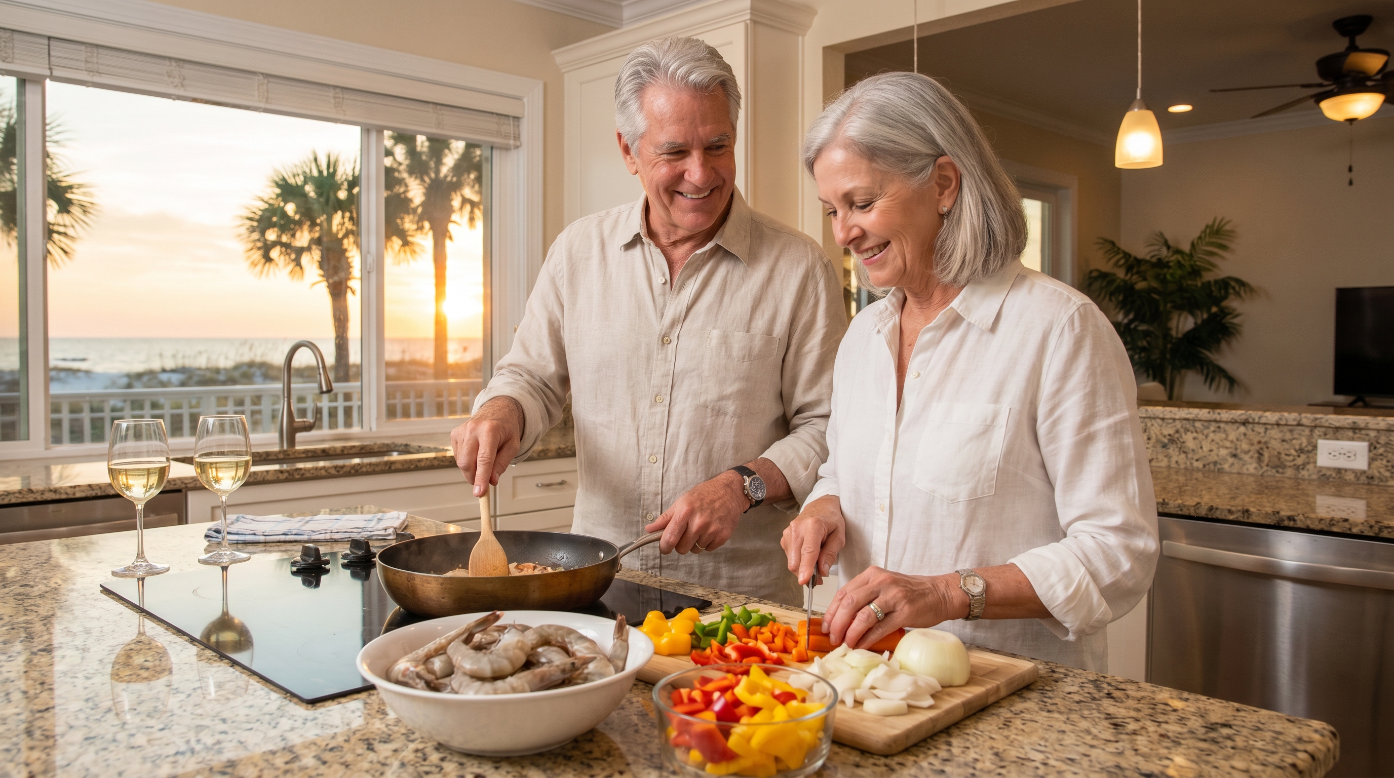 Fully equipped vacation rental kitchen in Miramar Beach for longer stays