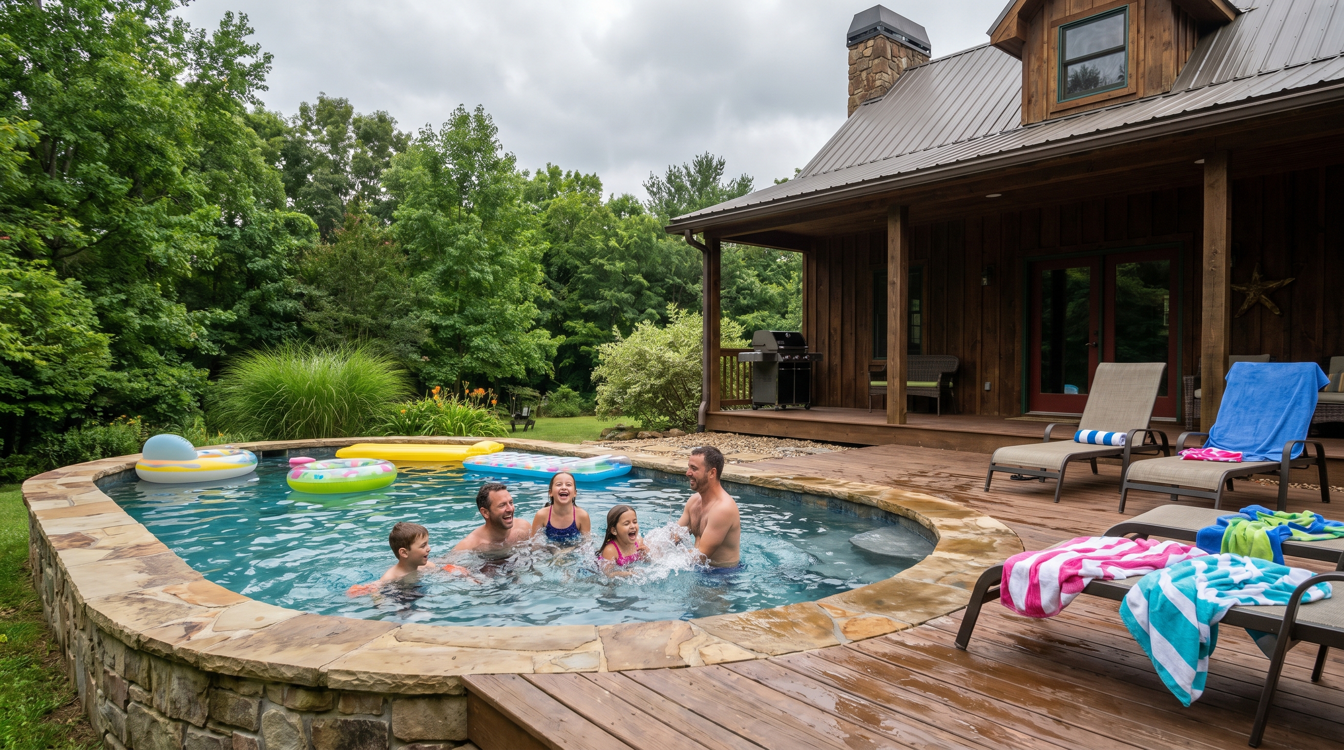 Private pool as a backup plan on a red flag beach day in Destin