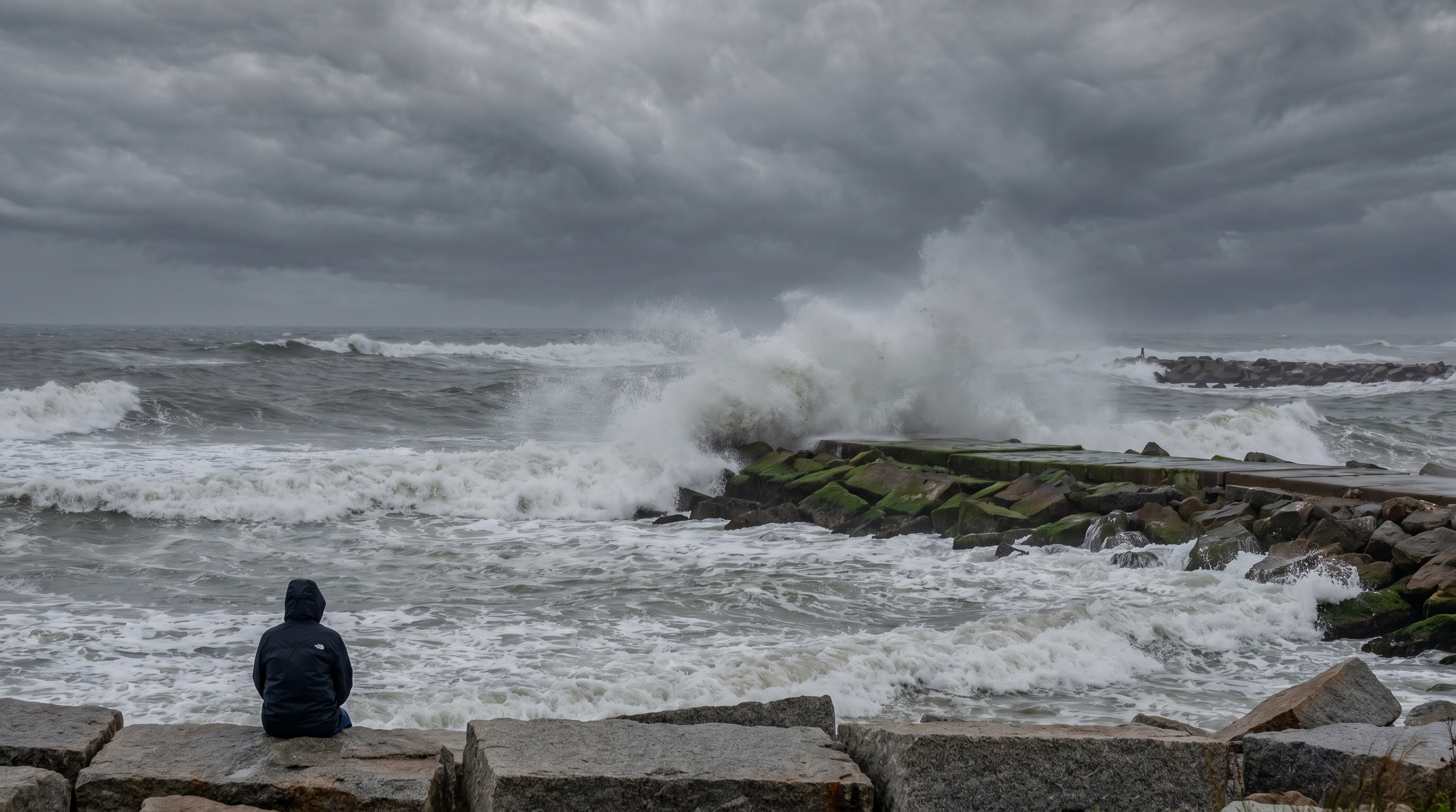Rough waves and red flag conditions on a Destin beach